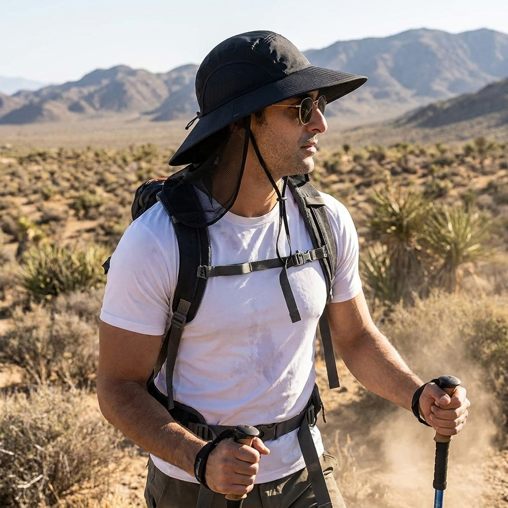 Breathable Sun and Mosquito Protection Wide Brim Hat