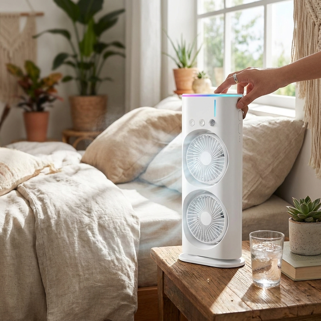 Double Head Portable Air Conditioner Fan