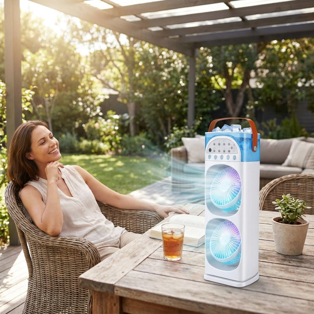 Mini Portable Airconditioner with Humidifier and LED Light